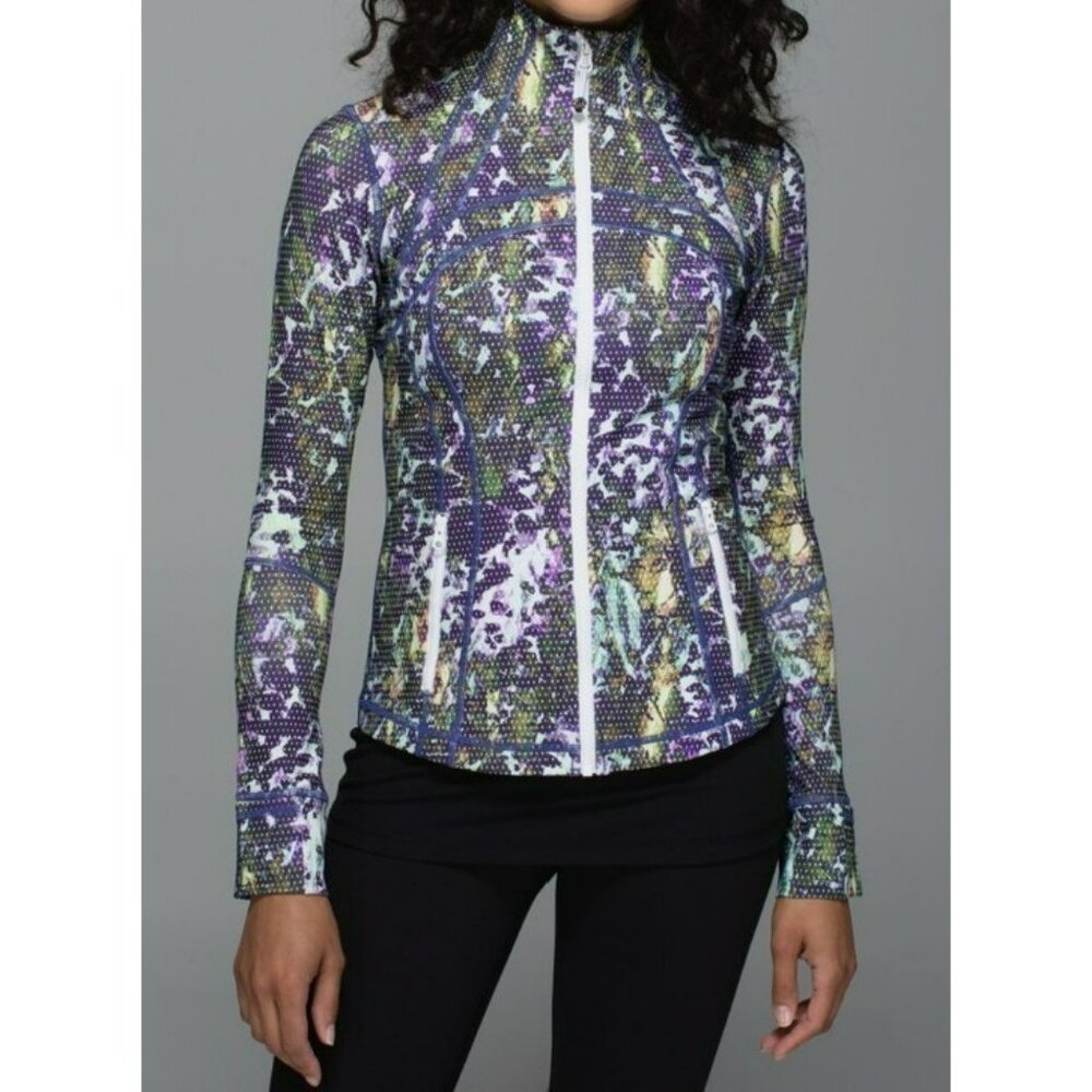 Lululemon Define Jacket Women Sz 6 Multicolor Floral Sport Fitted Flattering Fit